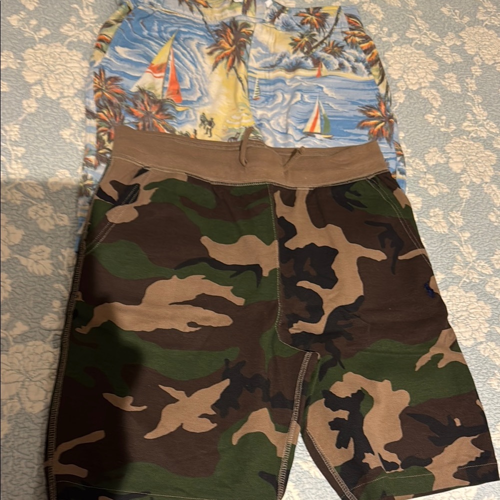 Ralph Lauren Polo Camouflage and Tropical Print Shorts Set